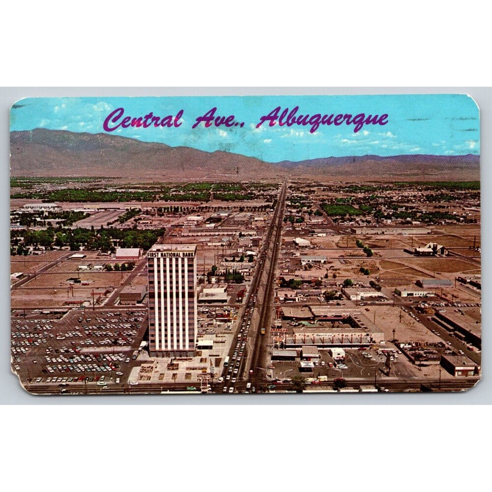Vintage Postcard Albuquerque New Mexico Central Ave First National Bank Building